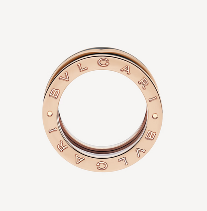 [Lumi Jewelry]ZERO 1 TWO-BAND WITH MATTE BLACK CERAMIC PINK GOLD RING