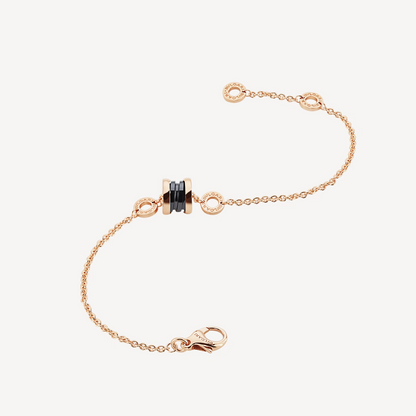 [Lumi Jewelry]ZERO 1 SOFT PINK GOLD AND BLACK CERAMIC BRACELET