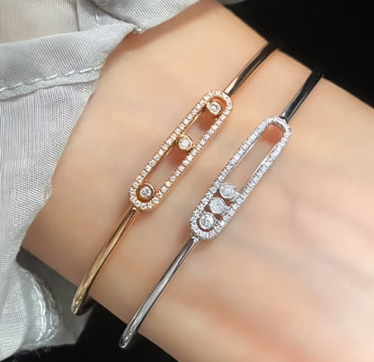 [Lumi Jewelery]Move Pav辿 Diamond Bangle Bracelet M