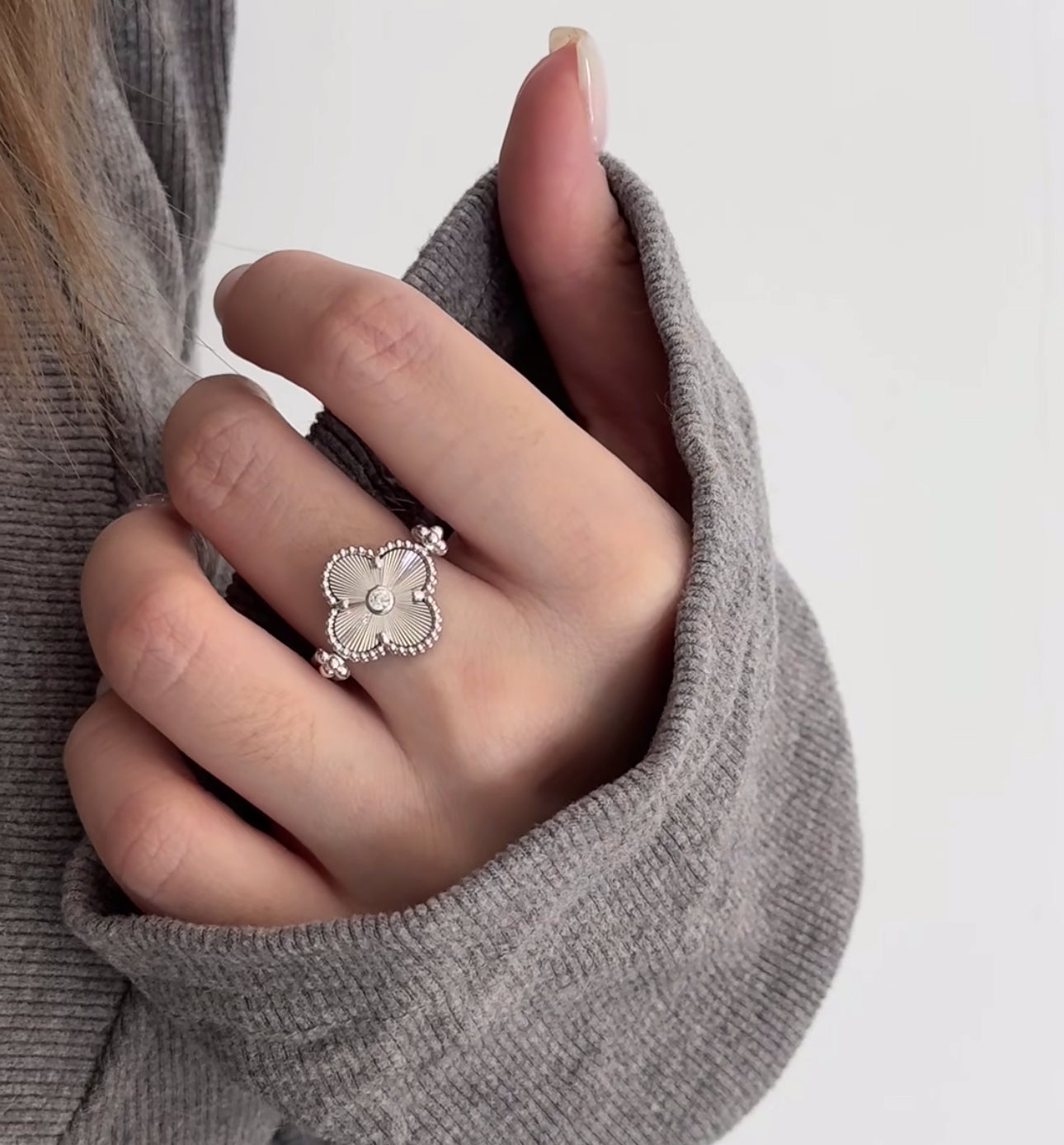 [Lumi Jewelry]CLOVER RIVERSIBLE SLIVER RING