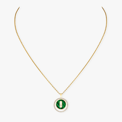 [Lumi Jewelery]LUCKY MOVE 1 DIAMOND MALACHITE GOLD DIAMOND NECKLACE