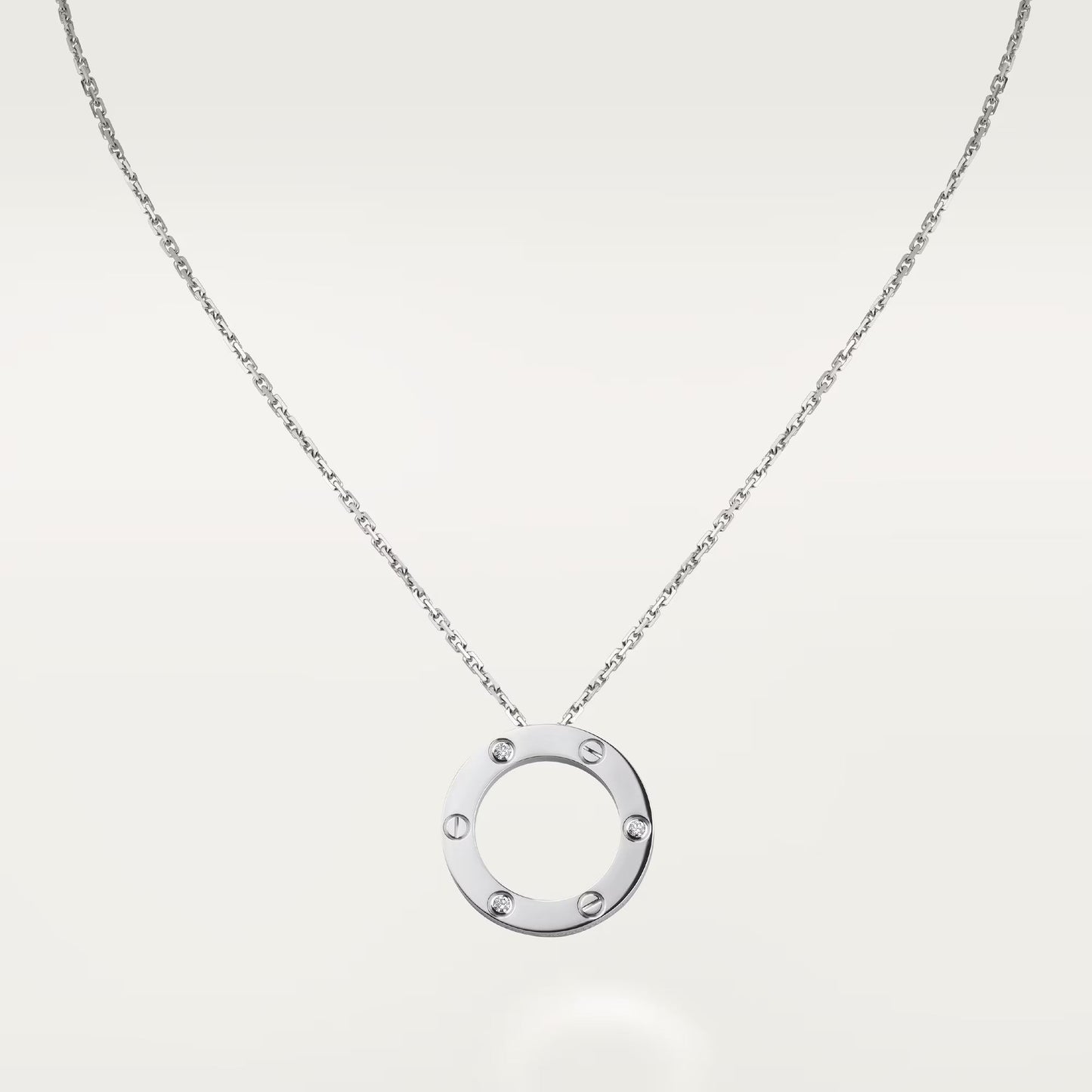 [Lumi Jewelry]LOVE NECKLACE 16MM 3 DIAMONDS