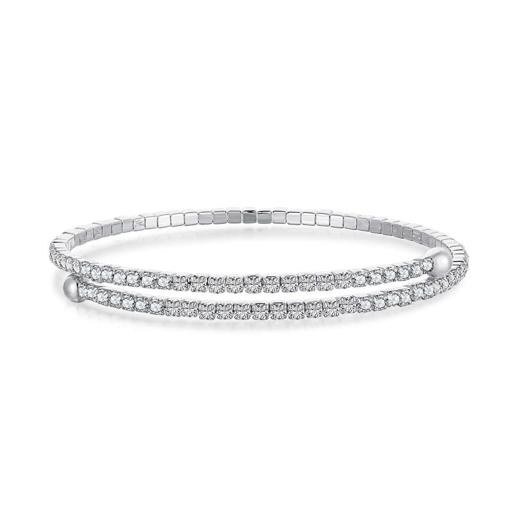 [Lumi Jewelry]Row of Diamonds Round Fashion Bracelet