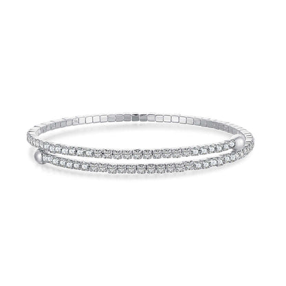 [Lumi Jewelry]Row of Diamonds Round Fashion Bracelet