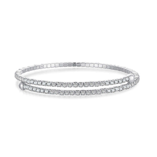 [Lumi Jewelry]Row of Diamonds Round Fashion Bracelet