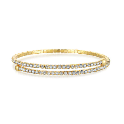 [Lumi Jewelry]Row of Diamonds Round Fashion Bracelet