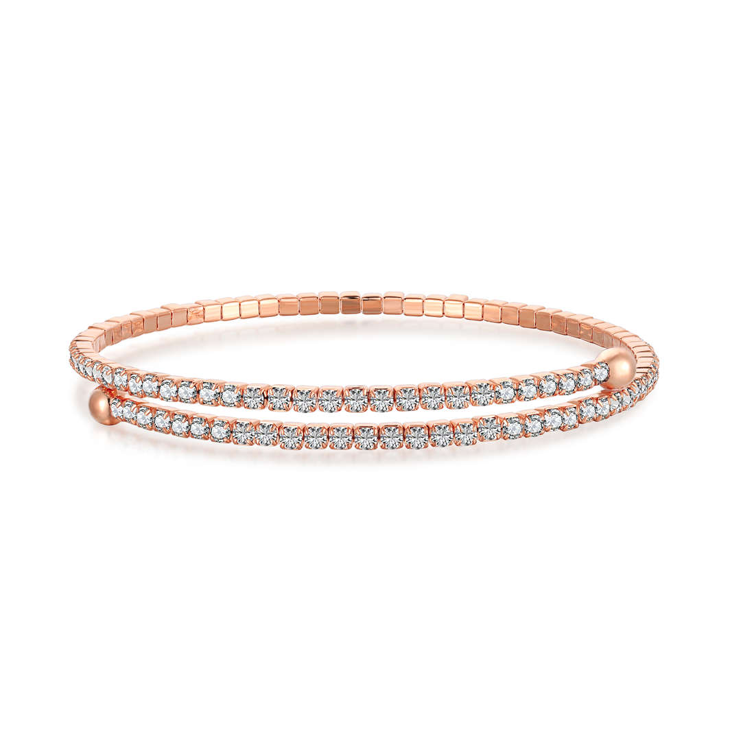 [Lumi Jewelry]Row of Diamonds Round Fashion Bracelet