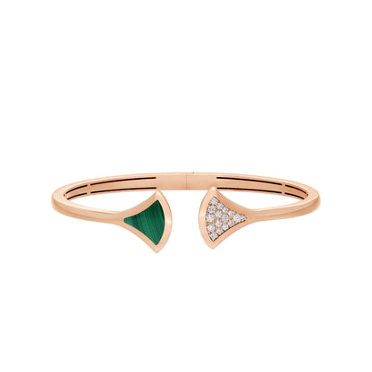 [Lumi Jewelry]DREAM BRACELET OPEN MALACHITE PINK GOLD