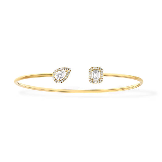 [Lumi Jewelery]JONC FLEX MY TWIN TOI & MOI SILVER DIAMOND BRACELET