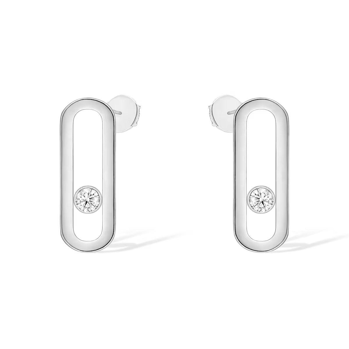 [Lumi Jewelery]MOVE UNO SMALL 1 DIAMOND EARRINGS