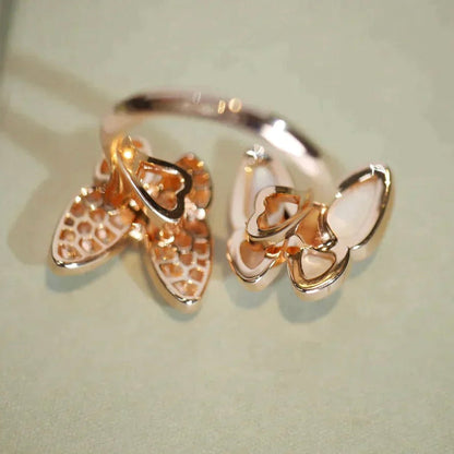 [Lumi Jewelry]TWIN BUTTERFLY DIAMOND MOP RING
