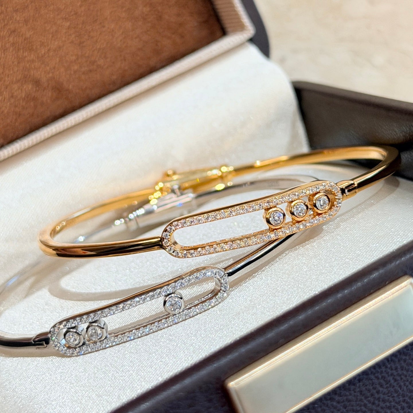 [Lumi Jewelery]Move Pav辿 Diamond Bangle Bracelet M