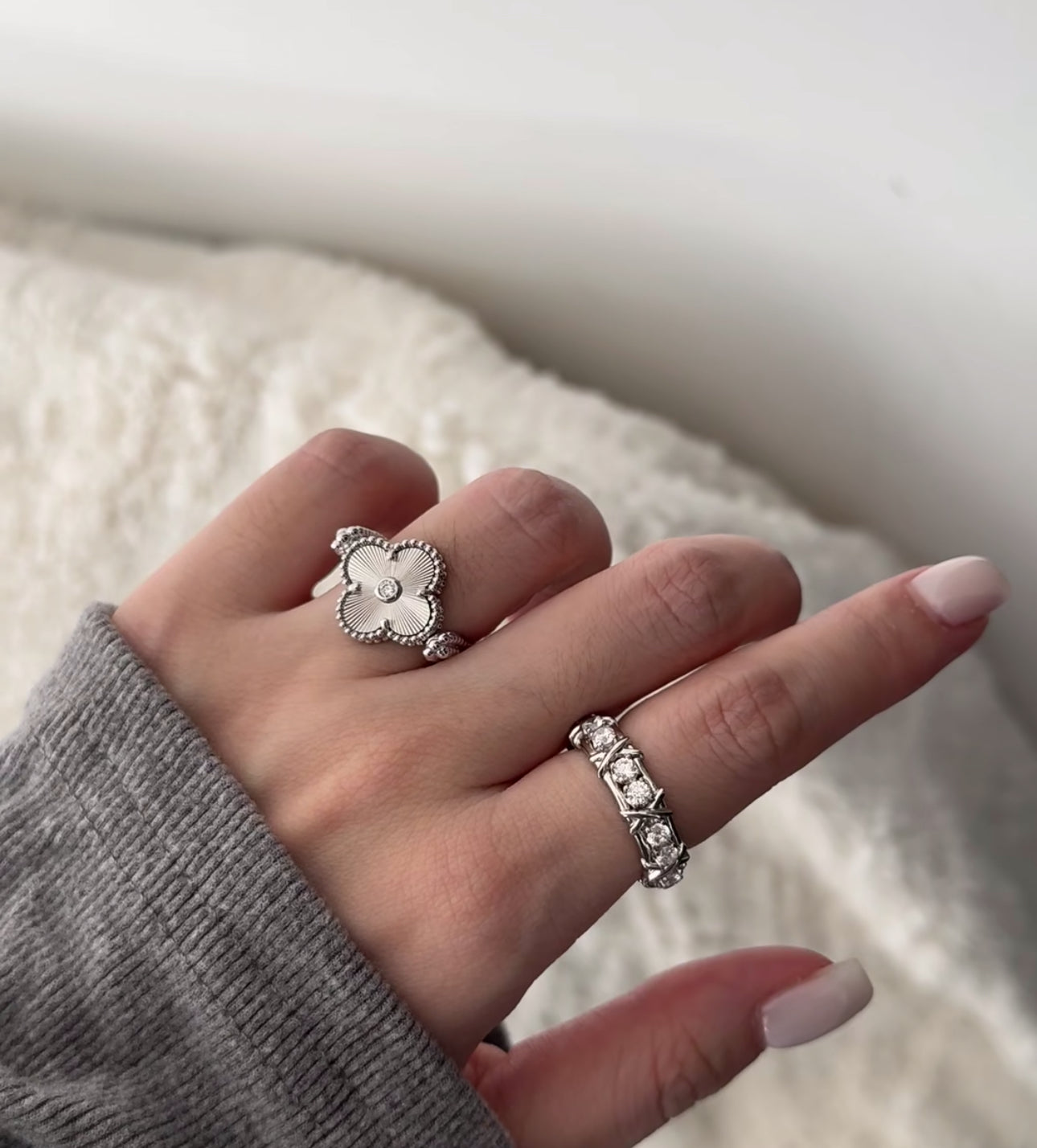 [Lumi Jewelry]CLOVER RIVERSIBLE SLIVER RING