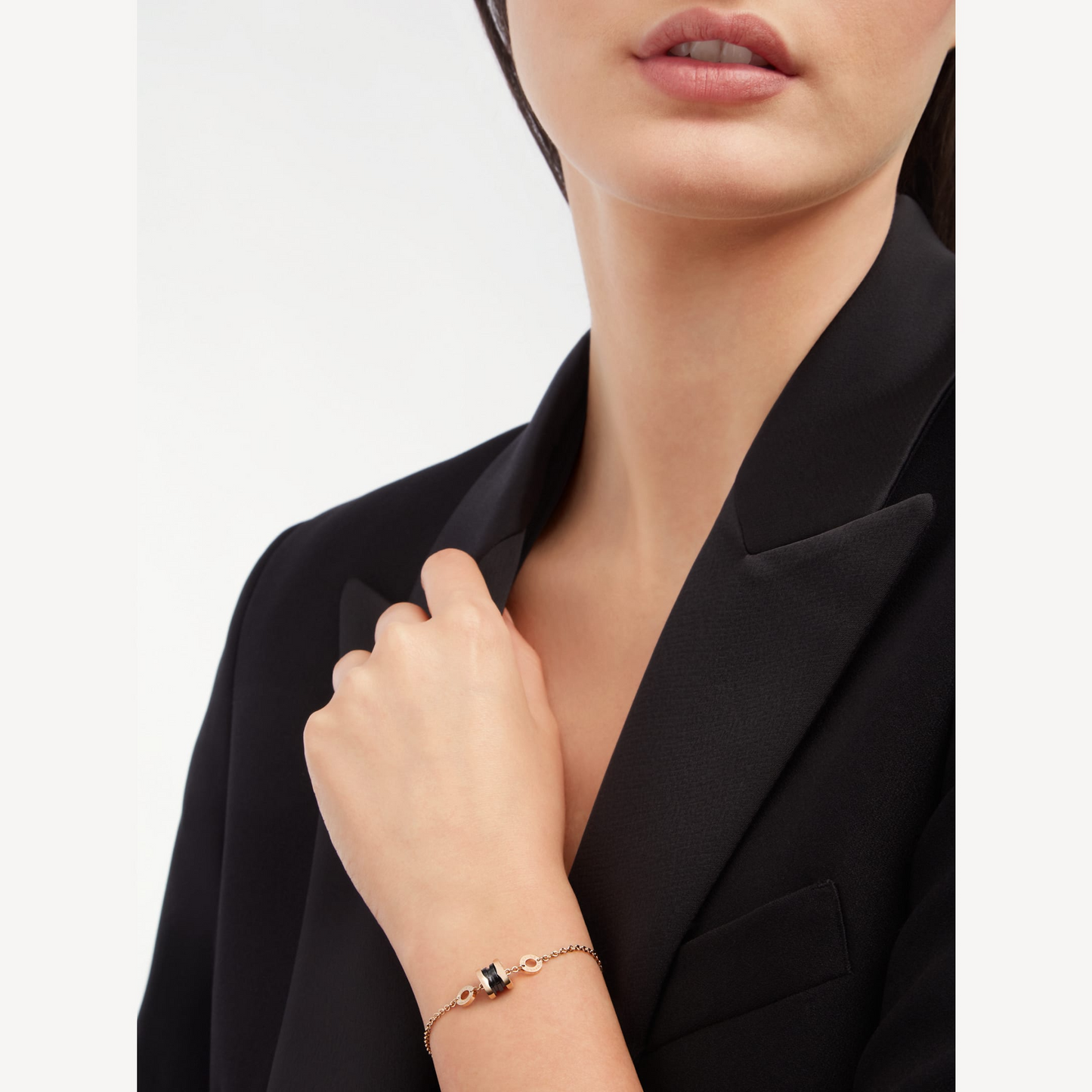 [Lumi Jewelry]ZERO 1 SOFT PINK GOLD AND BLACK CERAMIC BRACELET
