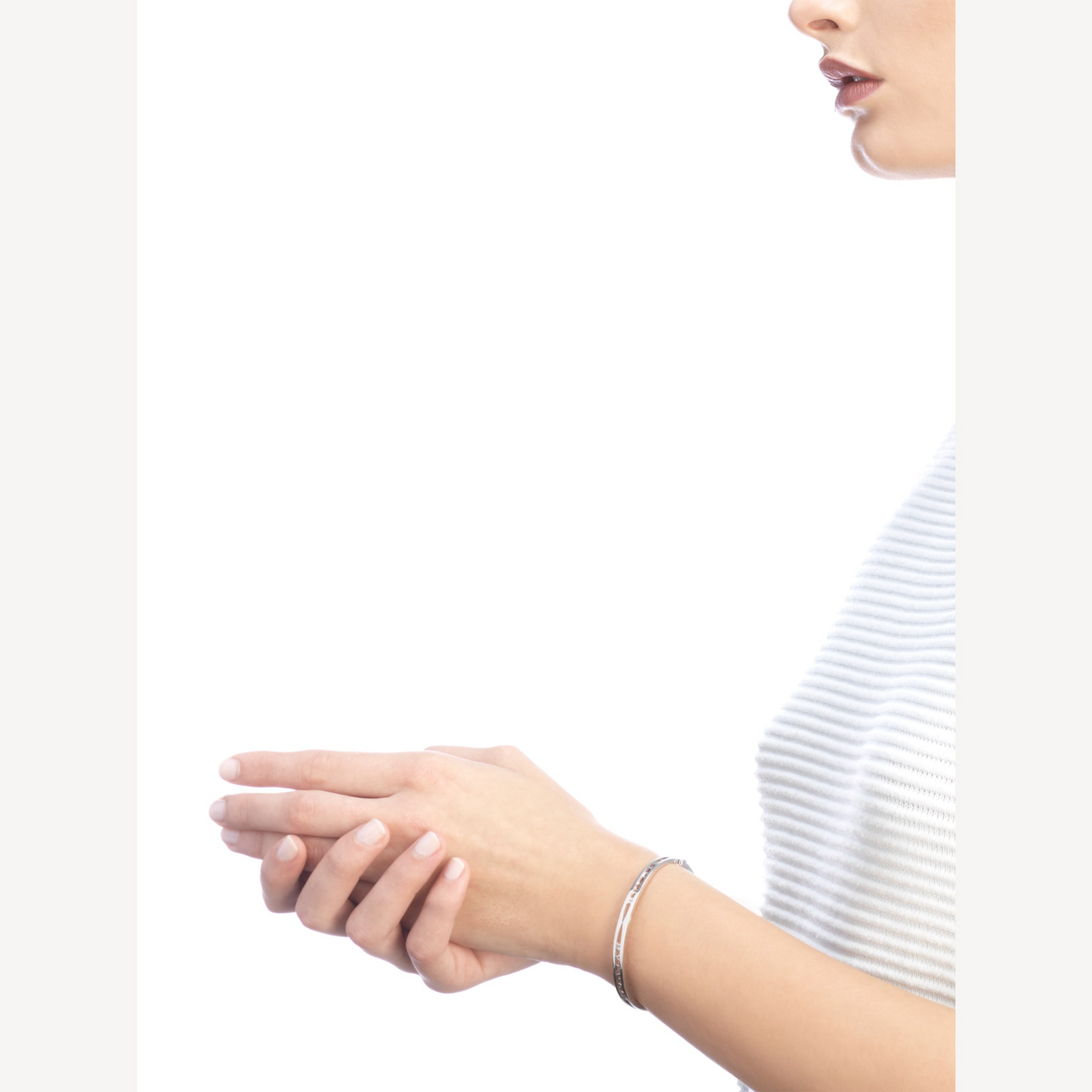 [Lumi Jewelry]ZERO 1 SPIRAL LOGO SILVER BRACELET