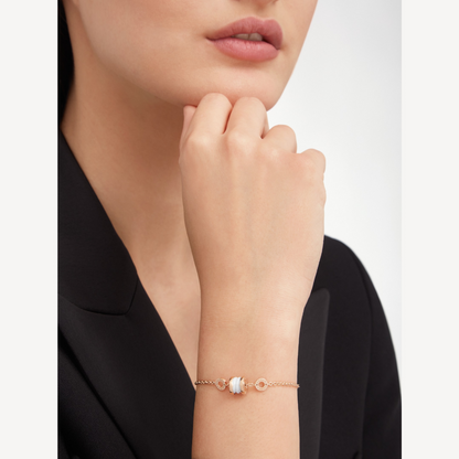 [Lumi Jewelry]ZERO 1 SOFT PINK GOLD AND WHITE CERAMIC BRACELET