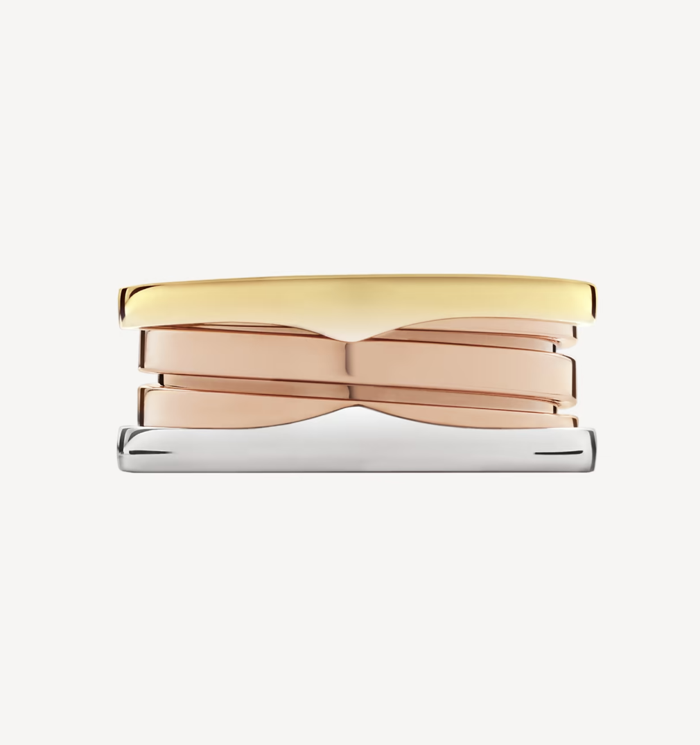 [Lumi Jewelry]ZERO 1 THREE-BAND ROSE WHITE AND YELLOW RING