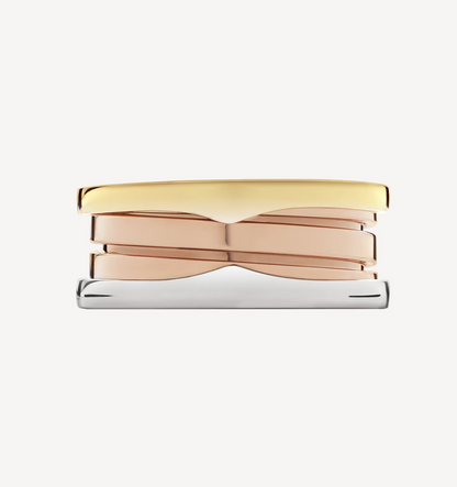 [Lumi Jewelry]ZERO 1 THREE-BAND ROSE WHITE AND YELLOW RING