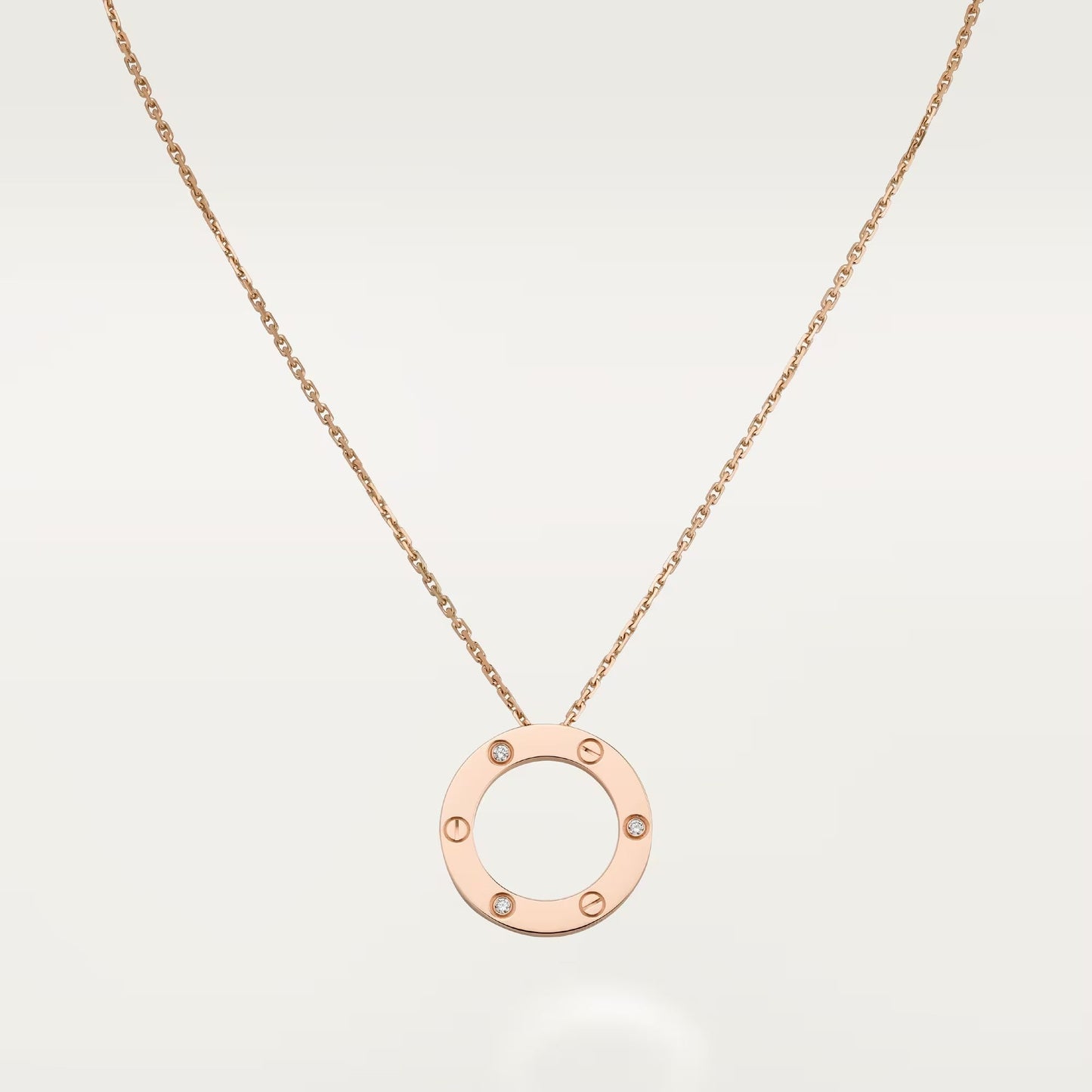 [Lumi Jewelry]LOVE NECKLACE 16MM 3 DIAMONDS