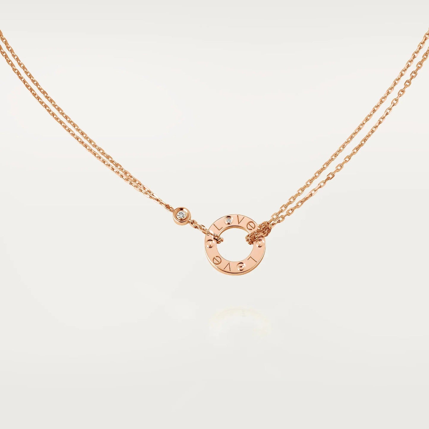 [Lumi Jewelry]LOVE NECKLACE 16MM 2 DIAMONDS