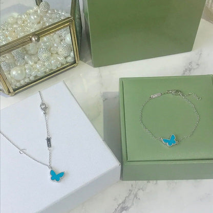 [Lumi Jewelry]BUTTERFLY TURQUOISE BUTTERFLY BRACELET SILVER