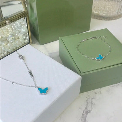 [Lumi Jewelry]BUTTERFLY TURQUOISE BUTTERFLY BRACELET SILVER