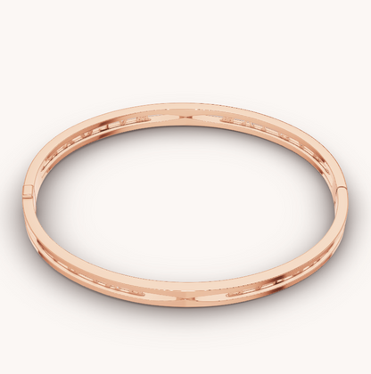 [Lumi Jewelry]ZERO 1 SPIRAL LOGO PINK GOLD BRACELET