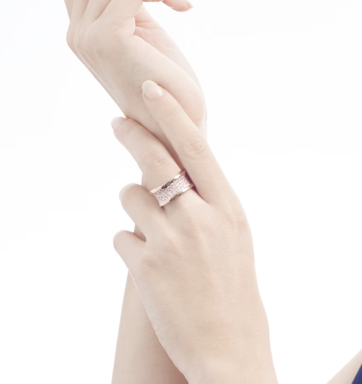 [Lumi Jewelry]ZERO 1 WITH PAVED DIAMONDS ON THE SPIRAL RING