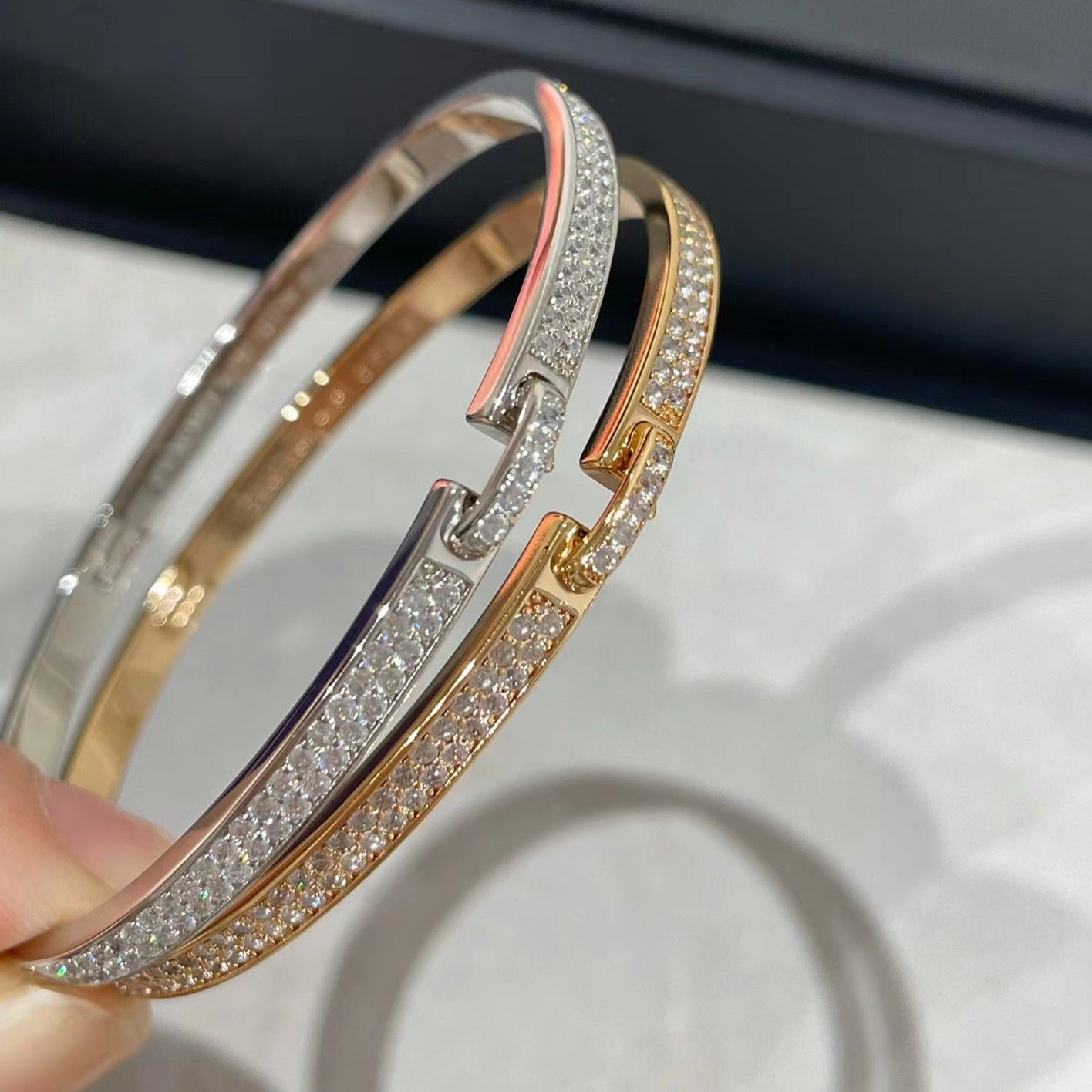 [Lumi Jewelry]LIENS VIDENCE DIAMOND PAVED BRACELET