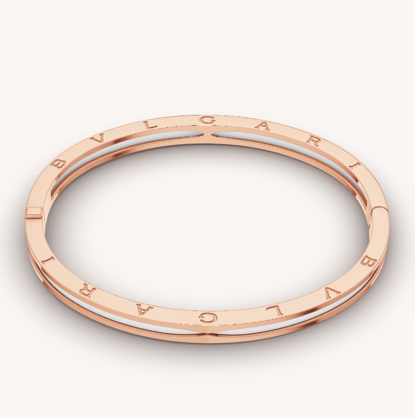 [Lumi Jewelry]ZERO 1 PINK GOLD WITH WHITE CERAMIC BRACELET