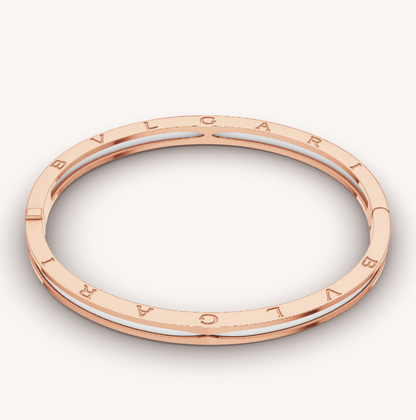 [Lumi Jewelry]ZERO 1 PINK GOLD WITH WHITE CERAMIC BRACELET