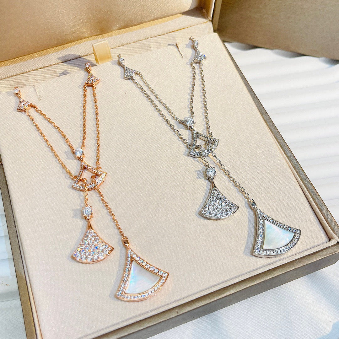 [Lumi Jewelry]DREAM NECKLACE WHITE MOP FULL DIAMOND