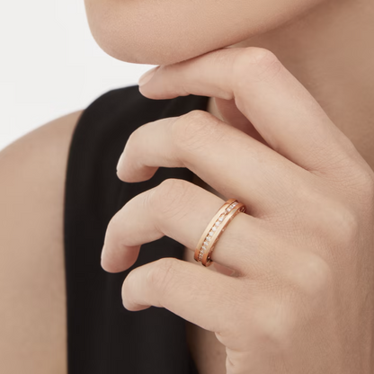 [Lumi Jewelry]ZERO 1 ONE-BAND PAVED DIAMONDS ON THE SPIRAL RING