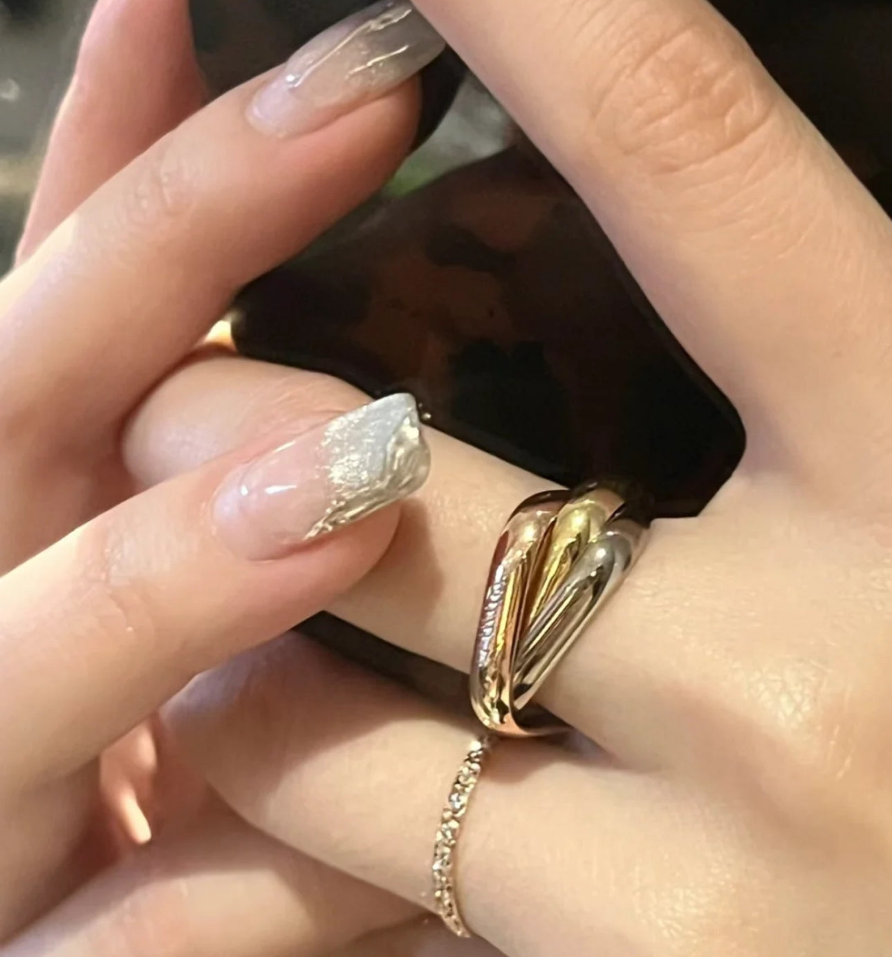 [Lumi Jewelry]TRINITY RING GOLD PINK GOLD SILVER