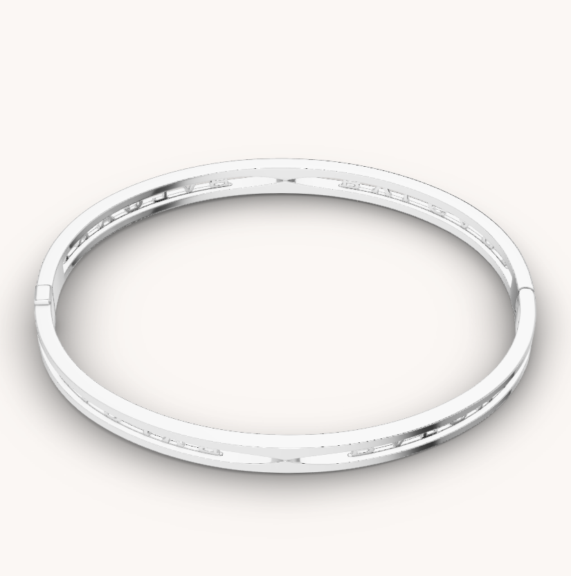 [Lumi Jewelry]ZERO 1 SPIRAL LOGO SILVER BRACELET