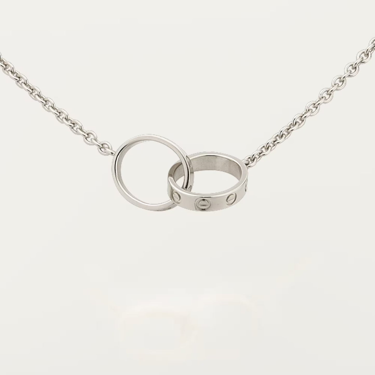[Lumi Jewelry]LOVE DOUBLE RING NECKLACE