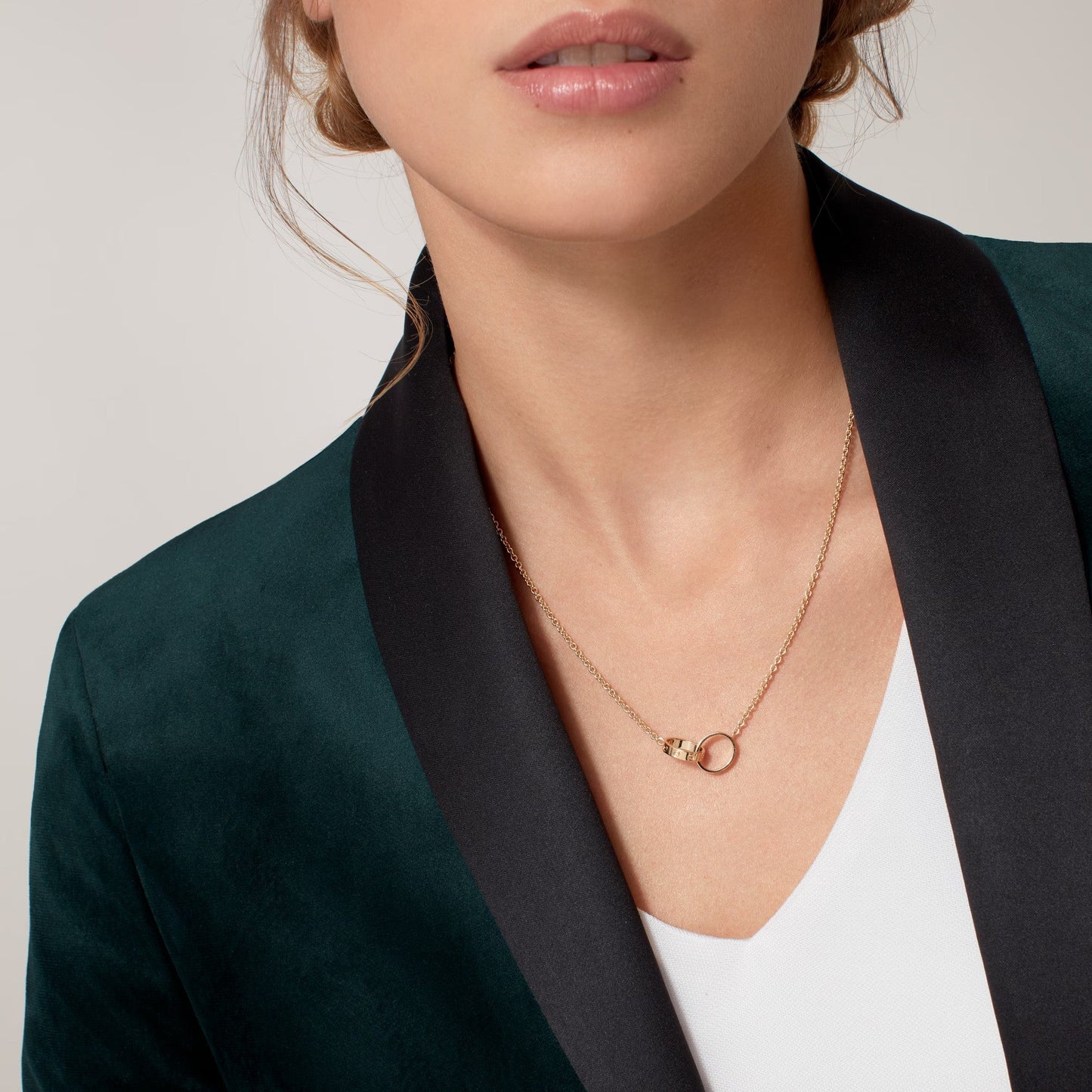 [Lumi Jewelry]LOVE DOUBLE RING NECKLACE