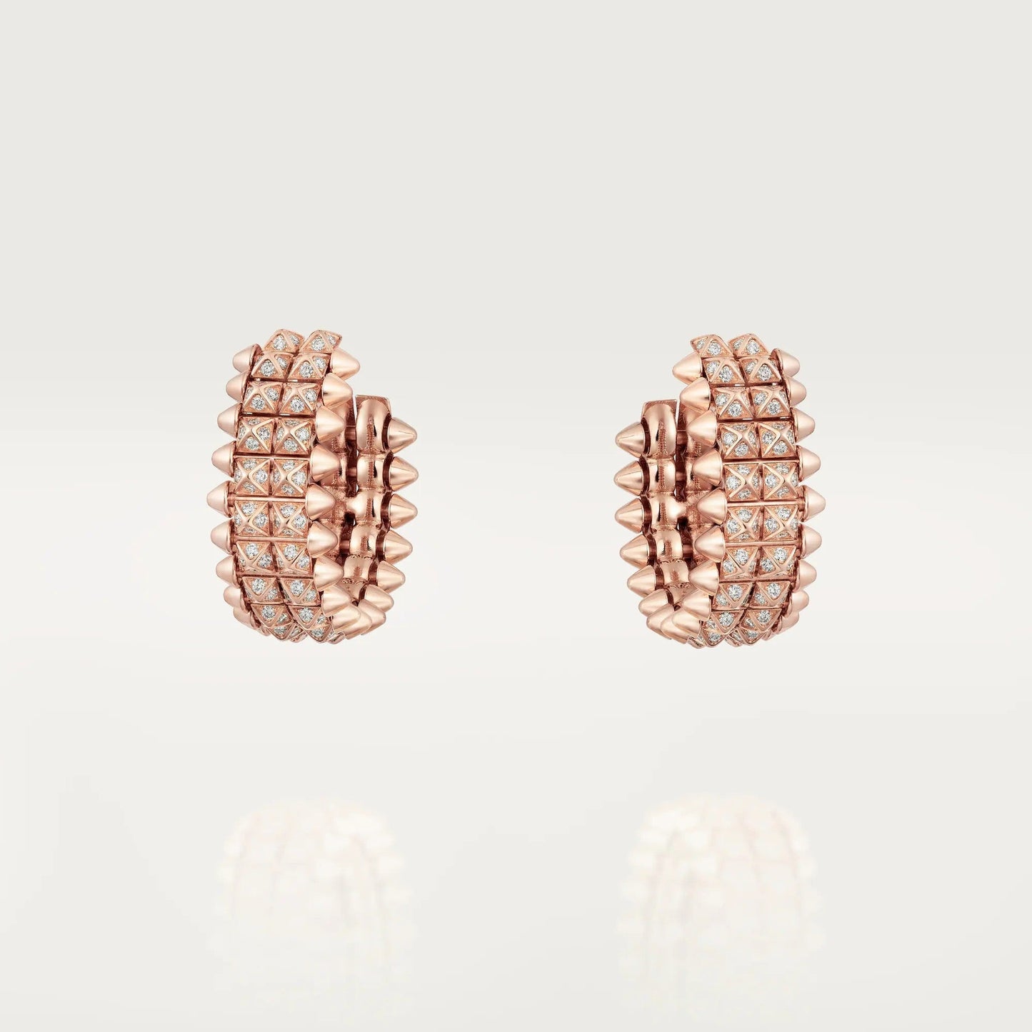 [Lumi Jewelry]CLASH 9.2MM FULL DIAMOND DOUBLE ROW EARRINGS