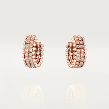 [Lumi Jewelry]CLASH 9.2MM FULL DIAMOND DOUBLE ROW EARRINGS