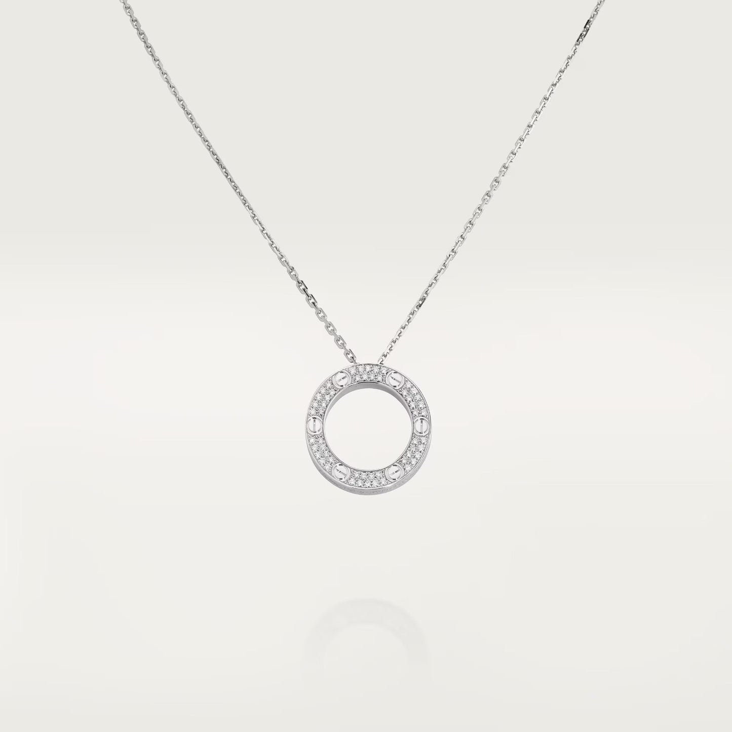 [Lumi Jewelry]LOVE NECKLACE 16MM  FULL DIAMOND