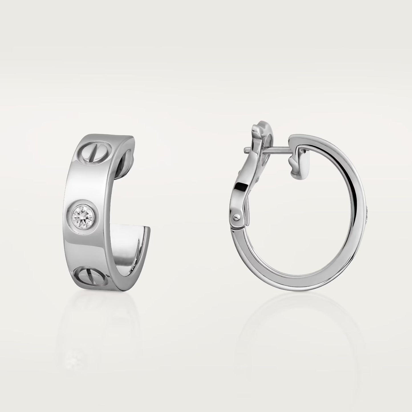[Lumi Jewelry]LOVE EARRINGS 5.7MM 2 DIAMONDS