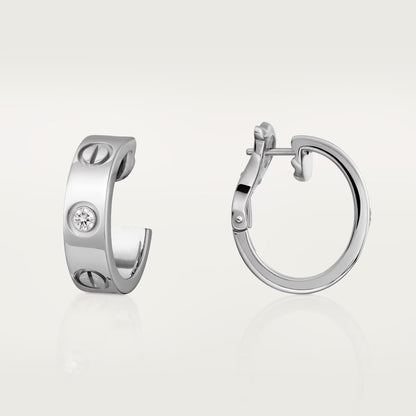 [Lumi Jewelry]LOVE EARRINGS 5.7MM 2 DIAMONDS