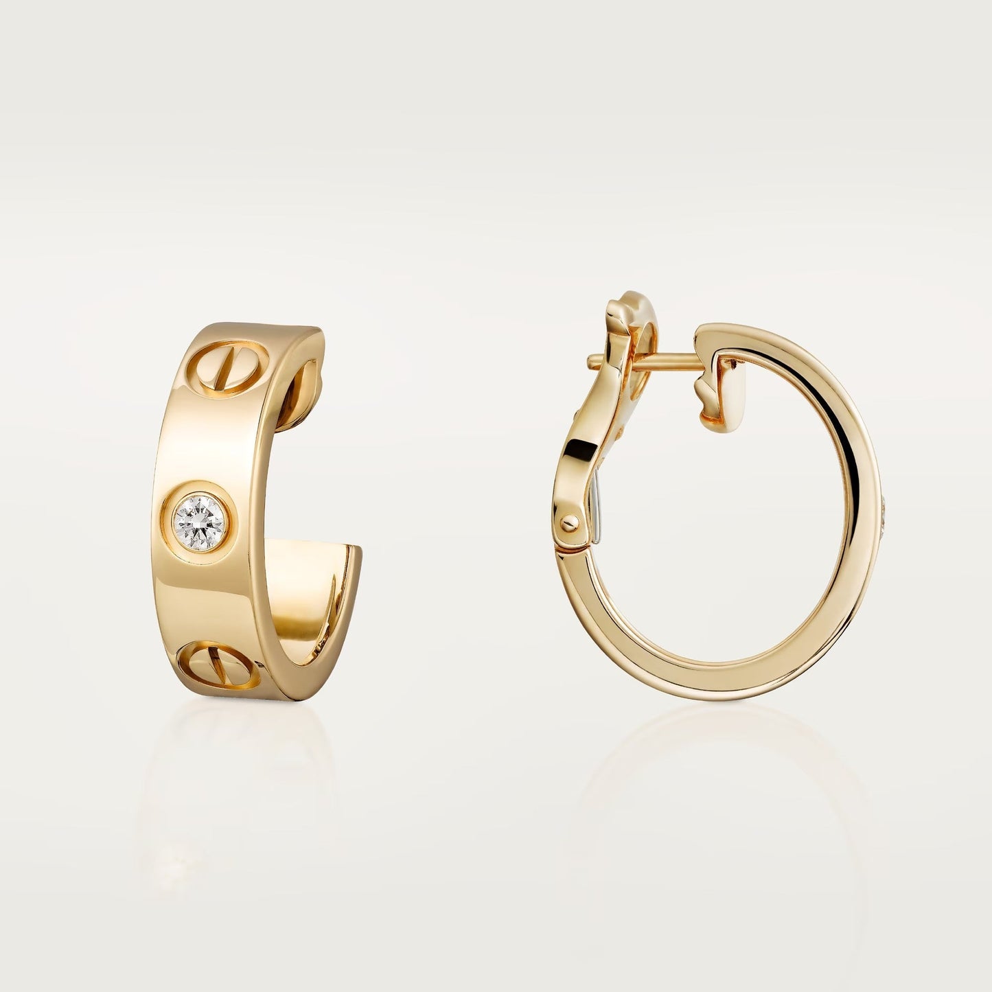 [Lumi Jewelry]LOVE EARRINGS 5.7MM 2 DIAMONDS