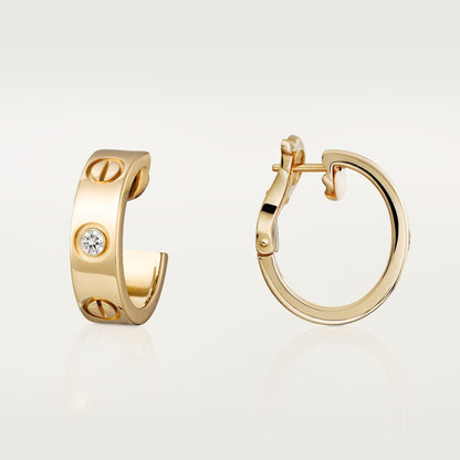 [Lumi Jewelry]LOVE EARRINGS 5.7MM 2 DIAMONDS