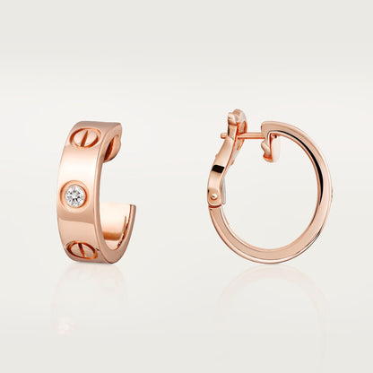 [Lumi Jewelry]LOVE EARRINGS 5.7MM 2 DIAMONDS