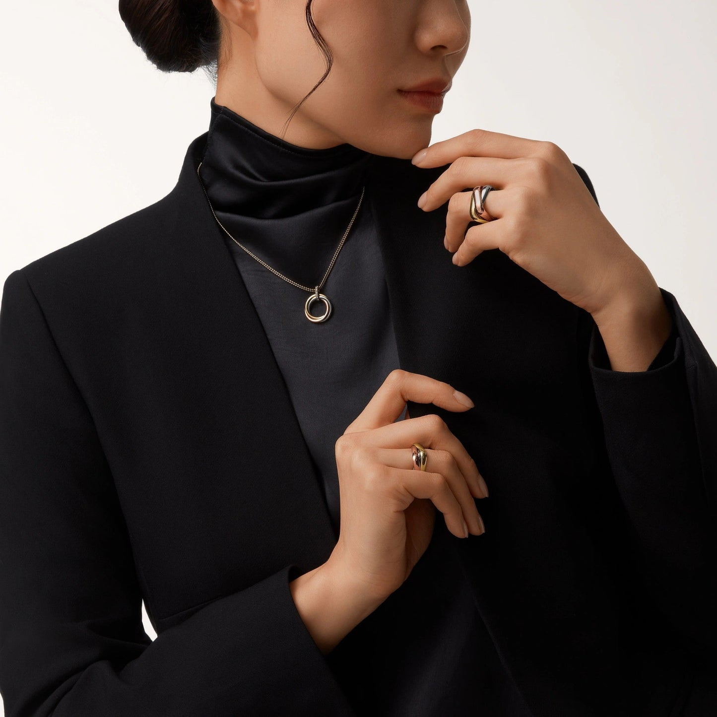 [Lumi Jewelry]TRINITY MEDIUM  DIAMONDS NECKLACE