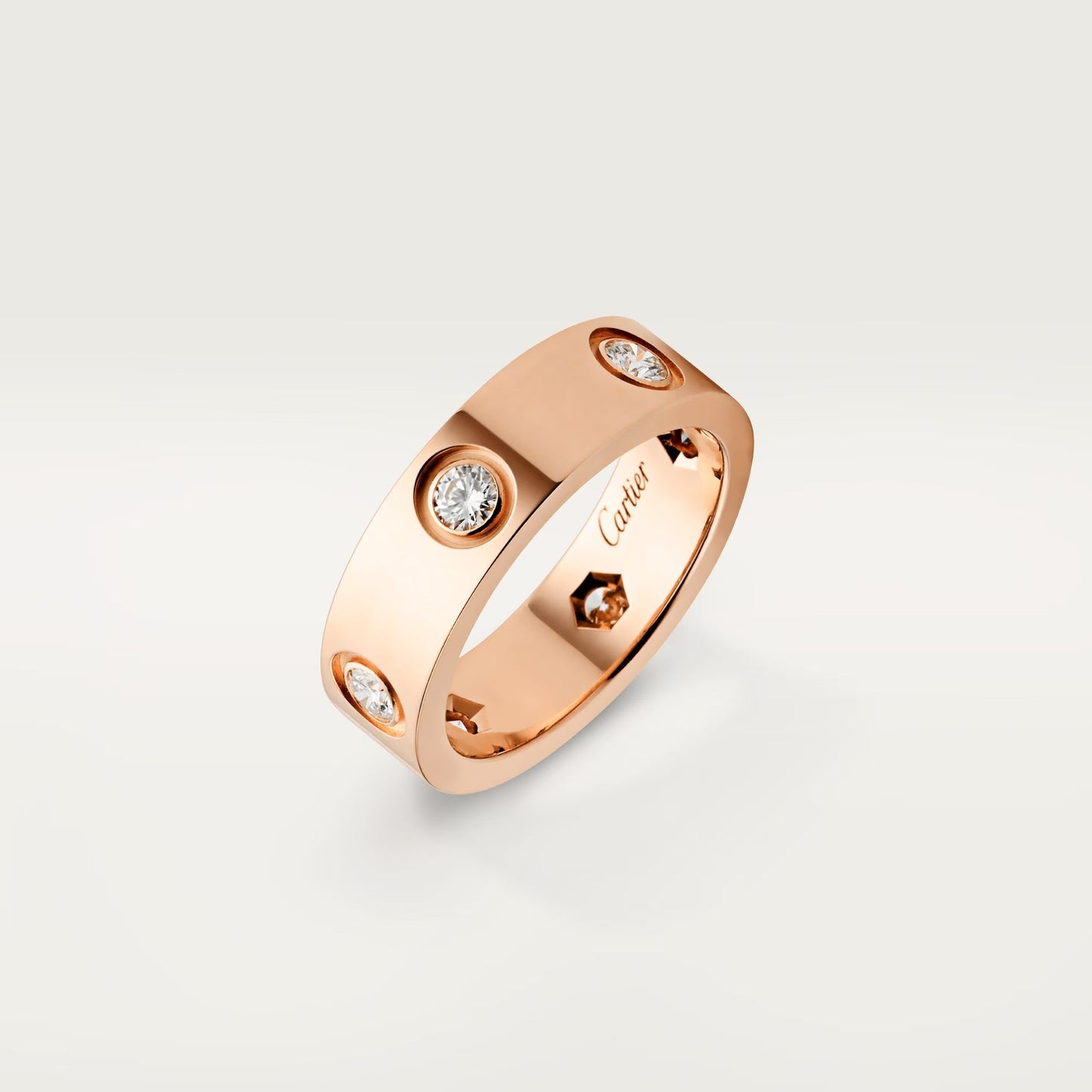[Lumi Jewelry]LOVE 5.5MM 6 DIAMOND RING