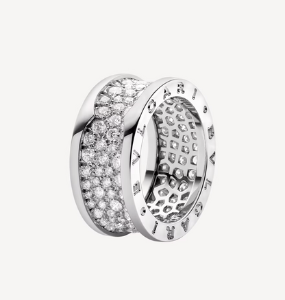 [Lumi Jewelry]ZERO 1 WITH PAVED DIAMONDS ON THE SPIRAL RING