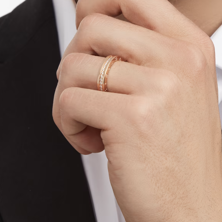 [Lumi Jewelry]ZERO 1 ONE-BAND PAVED DIAMONDS ON THE SPIRAL RING