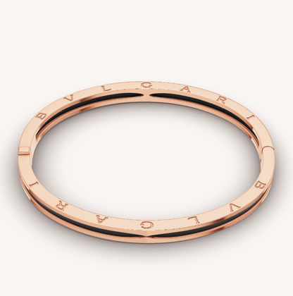 [Lumi Jewelry]ZERO 1 PINK GOLD WITH BLACK CERAMIC BRACELET